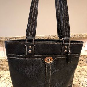 COACH Black Leather Tote